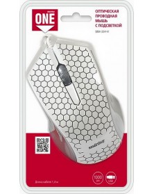 Мышь Smart Buy  334 W ONE           (USB,   800dpi,Optical) White Блистер..