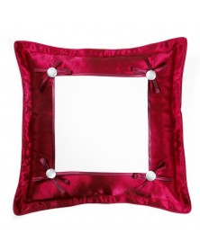Наволочка квадратная Омелия 34*34 бордовая 22*22..
