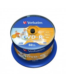 DVD-R        VERBATIM  4.7Gb 16x  (Cake   50)(200)  INKJET PRINTABLE..