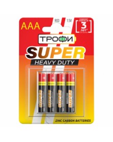 Батарейка ТРОФИ R03 (4BL)(40)(960) Блистер SUPER HEAVY DUTY Zin.. Батарейка ТРОФИ R03 (4BL)(40)(960) Блистер SUPER HEAVY DUTY Zin..