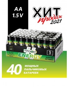 Батарейка ТРОФИ            LR6  Alkaline  (    40)(40)(720)  40 bulk  ENERG..