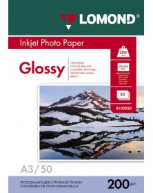 Фотобумага LOMOND A3 200г/м2 Односторонняя Глянцевая .. Фотобумага LOMOND A3 200г/м2 Односторонняя Глянцевая ..