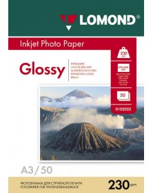 Фотобумага LOMOND A3 230г/м2 Односторонняя Глянцевая .. Фотобумага LOMOND A3 230г/м2 Односторонняя Глянцевая ..