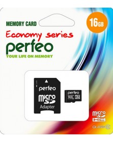 Карта памяти MicroSDHC 16Gb (Class 10) Perfeo + Адаптер SD Economy.. Карта памяти MicroSDHC 16Gb (Class 10) Perfeo + Адаптер SD Economy..