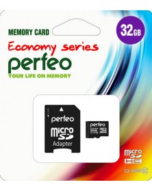 Карта памяти MicroSDHC 32Gb (Class 10) Perfeo + Адаптер SD Economy.. Карта памяти MicroSDHC 32Gb (Class 10) Perfeo + Адаптер SD Economy..