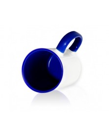 Кружка кофейная белая 170мл внутри и ручка синяя .. Кружка кофейная белая 170мл внутри и ручка синяя ..