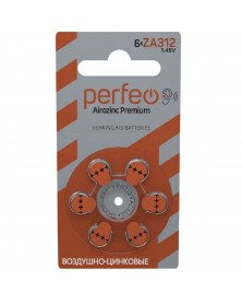 Батарейка PERFEO        ZA 312  ( 6BL)(60) Airozinc Premium для слуховых ап..
