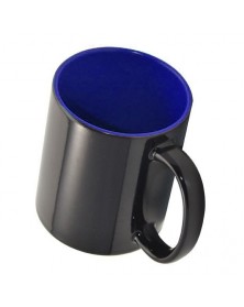 Кружка хамелеон керамика черная внутри синяя стандарт 330 мл.. Кружка хамелеон керамика черная внутри синяя стандарт 330 мл..