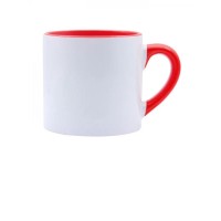 Кружка кофейная белая 170мл внутри и ручка красная.. Кружка кофейная белая 170мл внутри и ручка красная..