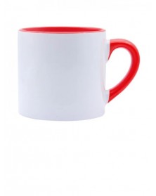 Кружка кофейная белая 170мл внутри и ручка красная.. Кружка кофейная белая 170мл внутри и ручка красная..