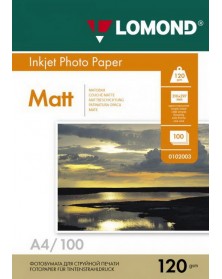 Фотобумага LOMOND A4 120г/м2 Односторонняя Матовая .. Фотобумага LOMOND A4 120г/м2 Односторонняя Матовая ..