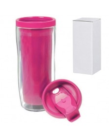 Термостакан пластиковый под полиграфическую вставку розовый 350 мл (в инд. .. Термостакан пластиковый под полиграфическую вставку розовый 350 мл (в инд. ..