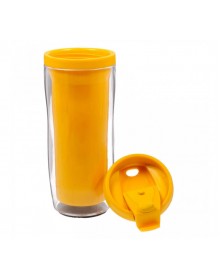 Термостакан пластиковый под полиграфическую вставку желтый 350 мл ( в инд. .. Термостакан пластиковый под полиграфическую вставку желтый 350 мл ( в инд. ..