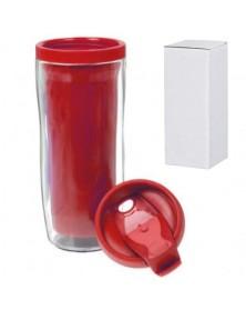 Термостакан пластиковый под полиграфическую вставку красный 350 мл ( в инд... Термостакан пластиковый под полиграфическую вставку красный 350 мл ( в инд...