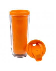Термостакан пластиковый под полиграфическую вставку оранжевый 350 мл.. Термостакан пластиковый под полиграфическую вставку оранжевый 350 мл..