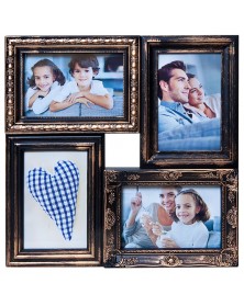 Мультирамка на 4 фото BIN-112181 Чёрный с золотом (Black with gold) (.. Мультирамка на 4 фото BIN-112181 Чёрный с золотом (Black with gold) (..