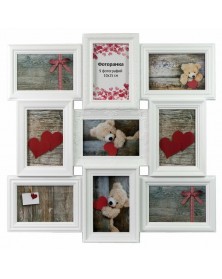 Мультирамка на 9 фото BIN-112184 Белая.. Мультирамка на 9 фото BIN-112184 Белая..