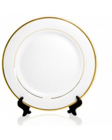 Тарелка белая ободок золотой 200 мм.. Тарелка белая ободок золотой 200 мм..