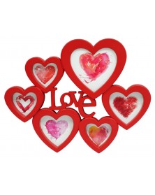 Ф/Рамка ЯМ FFC-1023  комби Fotografia 6 фото красная                       ..