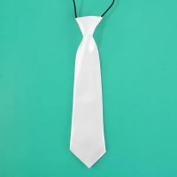 Галстук для сублимации на резинке Атласный белый.. Галстук для сублимации на резинке Атласный белый..