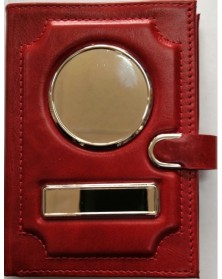 Обложка-портмоне для автодокументов красная, нат. кожа, пулап на молнии с з..