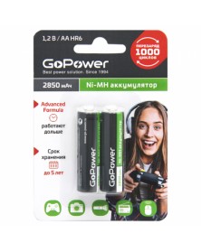 Аккумулятор GoPower R6 AA BL2 NI-MH 2850mAh 1.2v (2/20).. Аккумулятор GoPower R6 AA BL2 NI-MH 2850mAh 1.2v (2/20)..