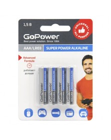 Батарейка GoPower LR03 Alkaline 1,5v ( 4BL)(48)(576).. Батарейка GoPower LR03 Alkaline 1,5v ( 4BL)(48)(576)..