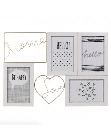 Мультирамка на   4 фото   BB-7032  Белый  HOME/LOVE  10*15    (8)..