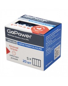 Батарейка GoPower LR03 AAA BOX20 Shrink 4 Alkaline 1.5V (4/20/640).. Батарейка GoPower LR03 AAA BOX20 Shrink 4 Alkaline 1.5V (4/20/640)..