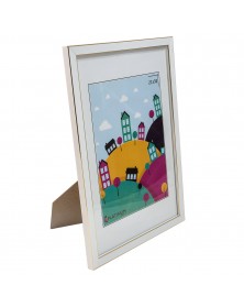 Ф/Рамка PLATINUM пласт. 21*30   АКВАРЕЛЬ Белый  с ножкой  (30)..