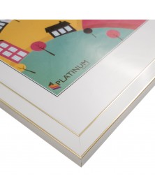 Ф/Рамка PLATINUM пласт. 21*30   АКВАРЕЛЬ Белый  с ножкой  (30)..