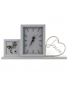 Мультирамка на   2 фото   BB-7151С   Белый  LOVE с Часами  (Настольная)    ..