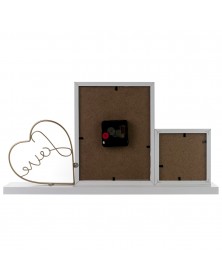 Мультирамка на 2 фото BB-7151С Белый LOVE с Часами (Настольная) .. Мультирамка на 2 фото BB-7151С Белый LOVE с Часами (Настольная) ..