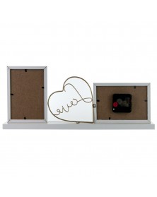 Мультирамка на 2 фото BB-7153С Белый LOVE с Часами (Настольная) .. Мультирамка на 2 фото BB-7153С Белый LOVE с Часами (Настольная) ..