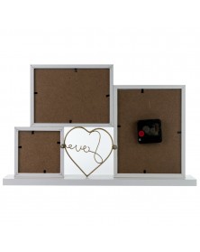 Мультирамка на 3 фото BB-7154С Белый LOVE с Часами (Настольная) .. Мультирамка на 3 фото BB-7154С Белый LOVE с Часами (Настольная) ..