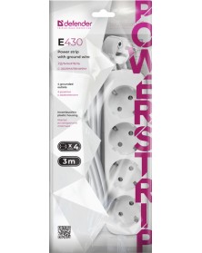 Удлинитель DEFENDER E 430 3.0 м 4 розетки (30) 10A Зазем.. Удлинитель DEFENDER E 430 3.0 м 4 розетки (30) 10A Зазем..