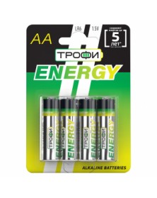 Батарейка ТРОФИ LR6 Alkaline ( 4BL)(40)(720) ENERGY Alkaline.. Батарейка ТРОФИ LR6 Alkaline ( 4BL)(40)(720) ENERGY Alkaline..