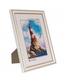 Ф/Рамка PLATINUM пласт.15*21   КАМЕЯ- Белая с золотом    (26)