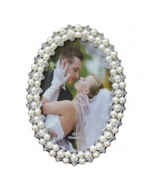 Ф/Рамка пластик CZ-ZQBT46 Жемчуг, серебро со стразами Овал 10*15 .. Ф/Рамка пластик CZ-ZQBT46 Жемчуг, серебро со стразами Овал 10*15 ..