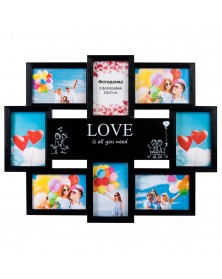 Мультирамка на 8 фото BG-2510 Черный LOVE (6).. Мультирамка на 8 фото BG-2510 Черный LOVE (6)..