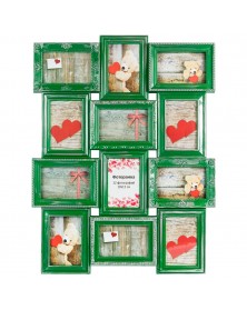 Мультирамка на  12 фото   BIN-112185 Зеленый с серебром   (6)..