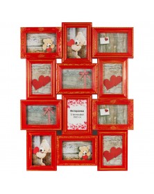 Мультирамка на  12 фото   BIN-112185 Красный с золотом   (6)..