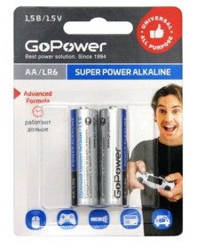 Батарейка GoPower LR6 Alkaline ( 2BL)(24)(480).. Батарейка GoPower LR6 Alkaline ( 2BL)(24)(480)..