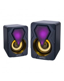 Колонки Perfeo PF-  Shine                        2.0 (2*   3W)  Black Пласт..
