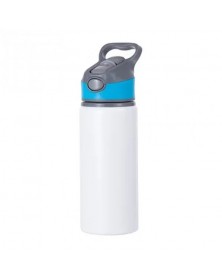 Бутылка Button 650 мл с голубой крышкой для сублимации.. Бутылка Button 650 мл с голубой крышкой для сублимации..