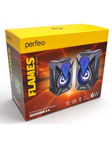 Колонки Perfeo PF-  Flames                      2.0 (2*   3W)  Black Пласти..
