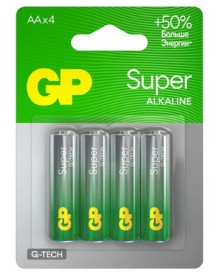 Батарейка GP SUPER G-tech LR6 Alkaline ( 4BL) (40)(320).. Батарейка GP SUPER G-tech LR6 Alkaline ( 4BL) (40)(320)..