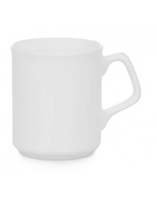 Кружка белая закругленная каёмка, треуг.ручка, 270мл для субл..