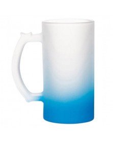 Кружка пивная стекло матовая Голубая 470 мл.. Кружка пивная стекло матовая Голубая 470 мл..