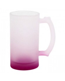 Кружка пивная стекло матовая Фуксия 470 мл..